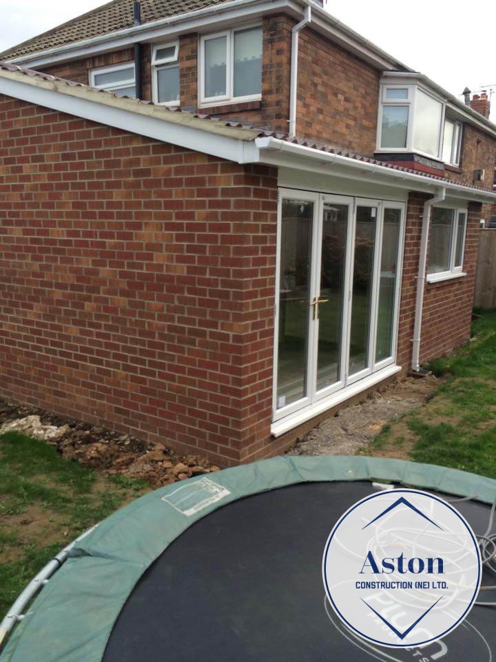 Rear/Side Kitchen Extension with UPVC Bifolds Aston Construction (NE